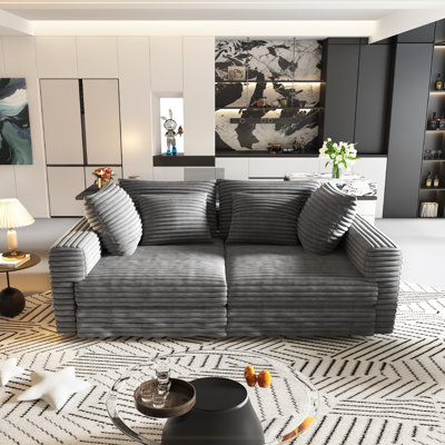 Canapé modulaire moderne Planara avec velours côtelé moelleux et éponge haute densité
