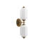 2-Light Vintage Art Deco Vanity Light, Scallop Milk Glass Shade Wall Sconce