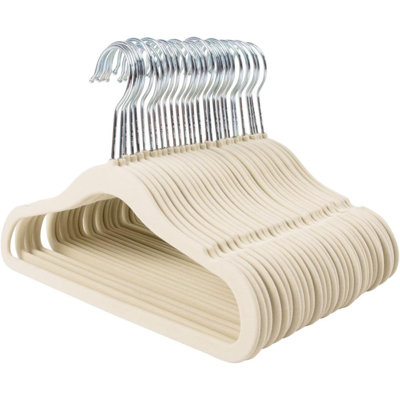 Non-Slip Clothes Hanger For Baby And Kids 30-Pack Velvet Hangers With 10 Finger Clips,Beige -  Rebrilliant, 00D173F8E3A44B8EADE71A991BF5B590