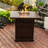 28IN Square Fire Pit Table Propane Fire Table With Stainless Steel Lid