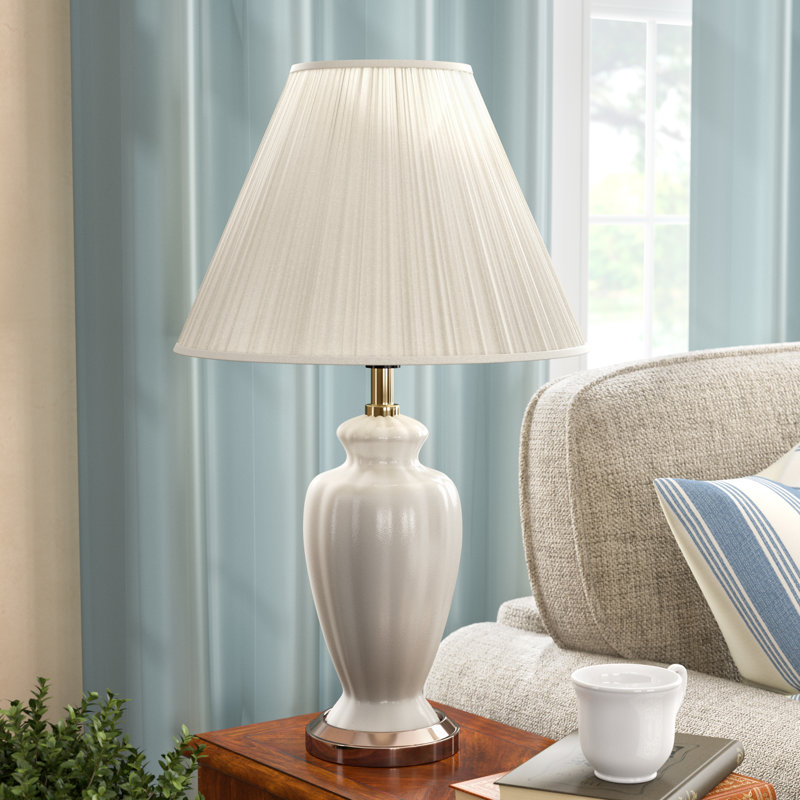 Barium Ceramic Table Lamp, Ivory