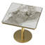 Table bistro carrée moderne avec plateau en faux marbre, assemblage facile, structure en métal robuste, parfaite pour les petits espaces-197238738