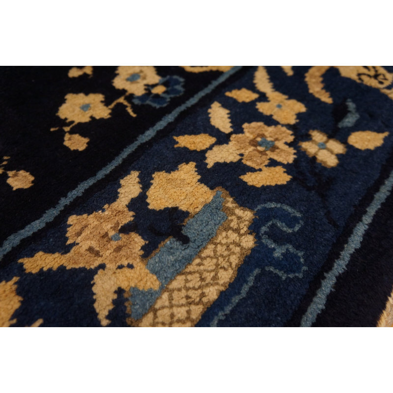 Antique Peking Small Scatter Size Wool Blue Navy Rug