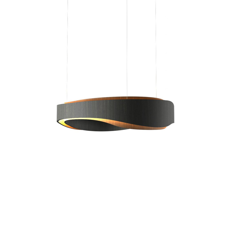 Horizon 1 - Light LED Pendant, 8.07" H x 23.62" W x 23.62" D, Charcoal
