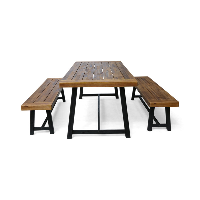 Ensemble repas 3 pièces Bedgood, Teck