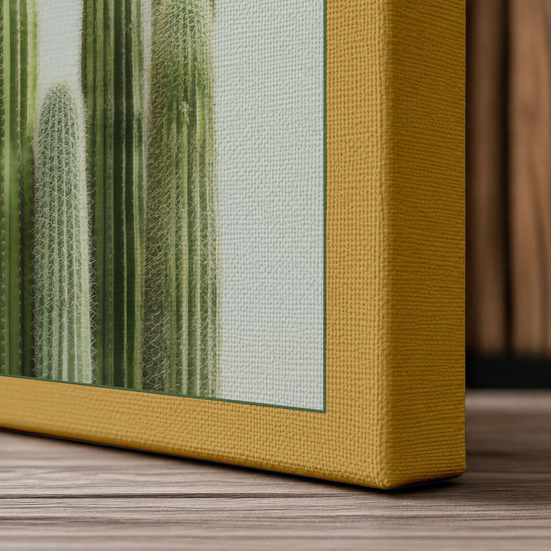 Columnar Cacti Study Botanical - Wrapped Canvas, 36x24 - 91.4 x 61.0 cm, Ochre Border