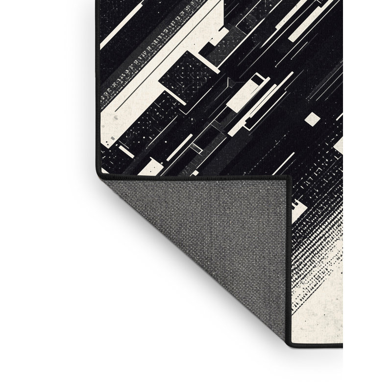 Tapis gris doux et moelleux à motif géométrique moderne Eakes, 7x9