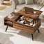 Eoghan Lift Top Coffee Table with Storage, Modern Coffee Tables with Adjustable Shelf, Square Wood Coffee Table for Living Room