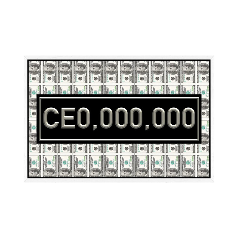CEO - Silver - Print on Canvas, 101.6cm H x 152.4cm W x 3.81cm D, White Framed