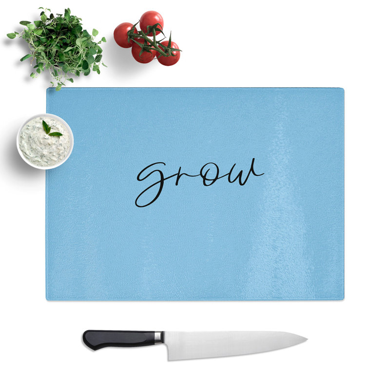 Grow Typography Chopping Board, 0.4cm H x 28.5cm W x 39cm L