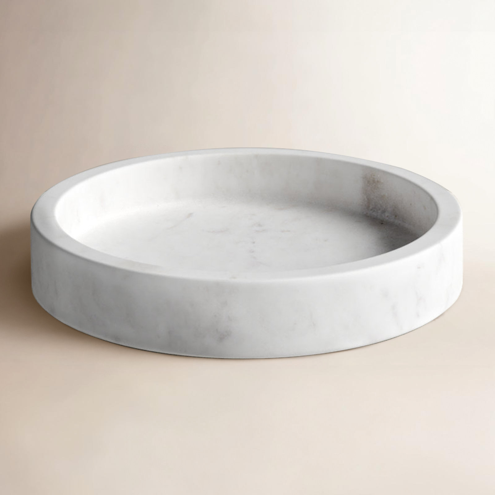 Genelda Modern Marble Tray - Set of 1, White, 8" W x 8" D x 1.5" H