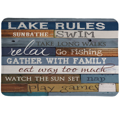  Tapis en mousse à mémoire de forme Lake Rules par Laural Home