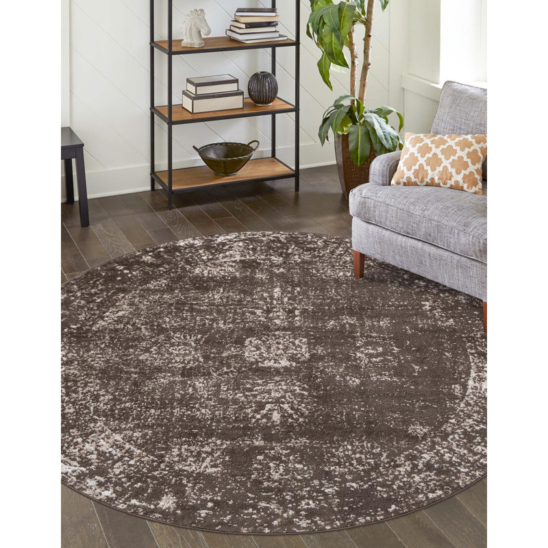 Brandt Floral Indoor Rug, Round 5', No
