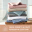 TOWN & COUNTRY EVERYDAY 4-Piece Solid Dobby Border Bath Towel Set, 30x58-Inch, 100% Cotton, Beige-113838568