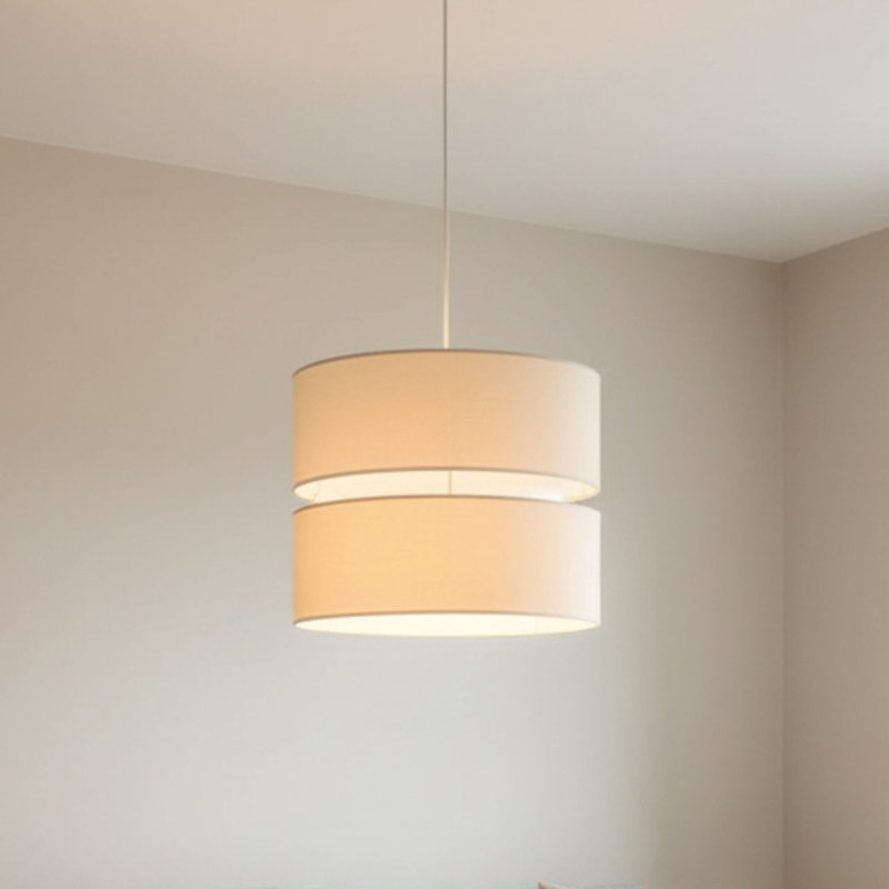 21.5cm H Cotton Drum Pendant Shade ( Screw On ), Cream