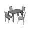 Ensemble de salle à manger moderne 5 pièces, table de salle à manger rectangulaire en bois avec 4 chaises rembourrées-1824169552