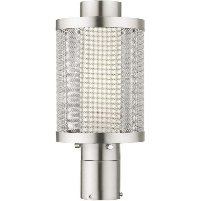 Tête de lanterne transparente Clarra, H 15 po x l 7 po x P 7 po, Nickel brossé