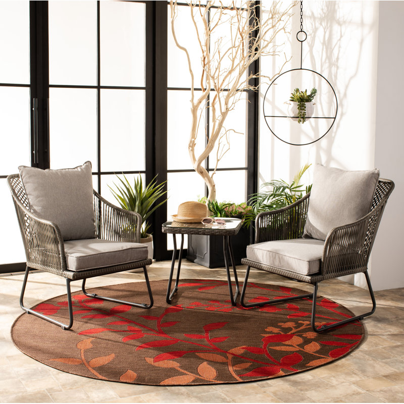 Cilegon 2 - Person Patio Conversation Set with Cushions, Gray