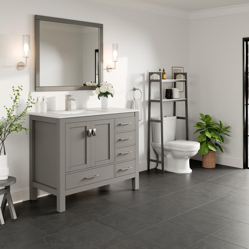 London 42" W Single Bathroom Vanity Set, Gray