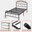Amylia 18-Inch Heavy Duty Noiseless Non-Swaying Metal Iron Platform Bed Frame with 44” Headboard and Footboard, Black Iron-540552454