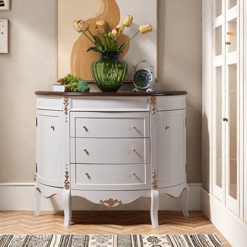 Retro Wooden Accent Cabinet - Solid & Eco-Friendly, 35.4" H x 47.2" W x 17.7" D