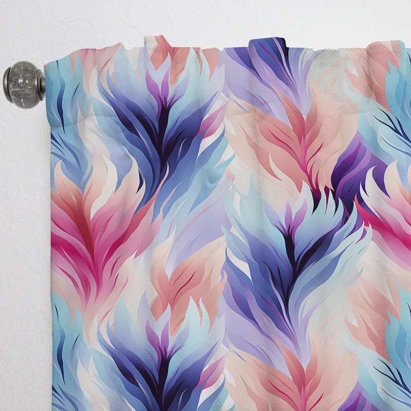 Ikat pourpre et rose Boho Ikat Spirit Harmony - Rideau Ikat - Rideau obscurcissant Ikat - 1 panneaux, L 52 po x L 95 po