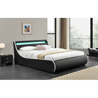 Truitts Vegan Leather Sleigh Storage Bed