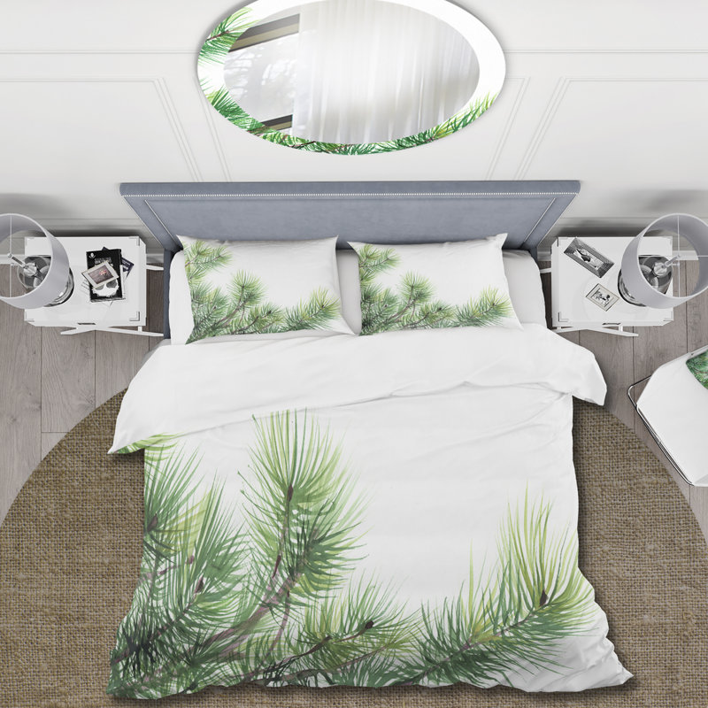Ensemble de housse de couette en pin - Branches de pin - polyester microfibre