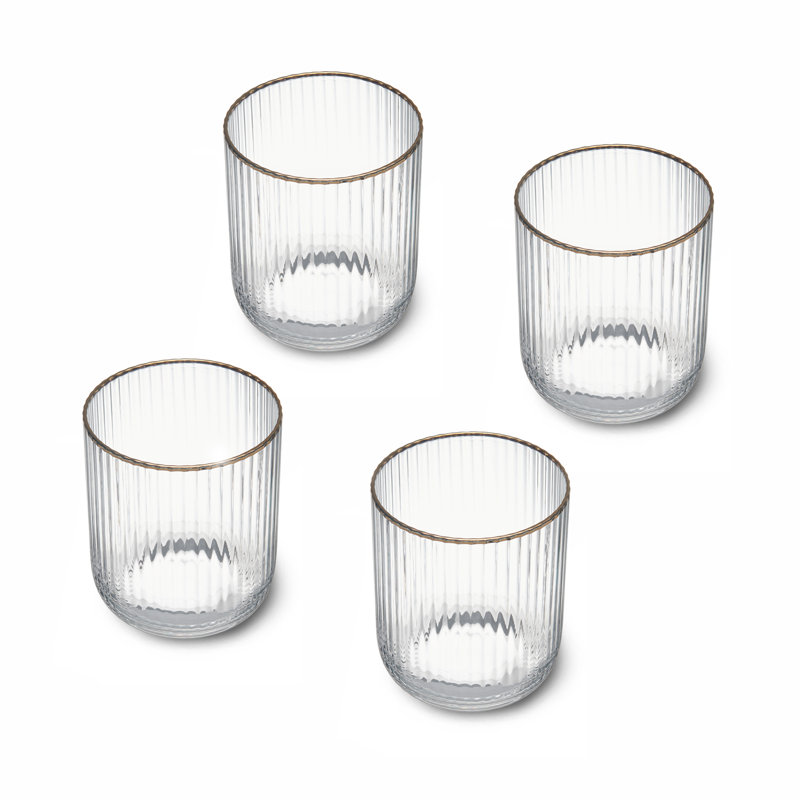 Mikasa Sorrento Ridged Crystal Tumbler Glasses, 400ml