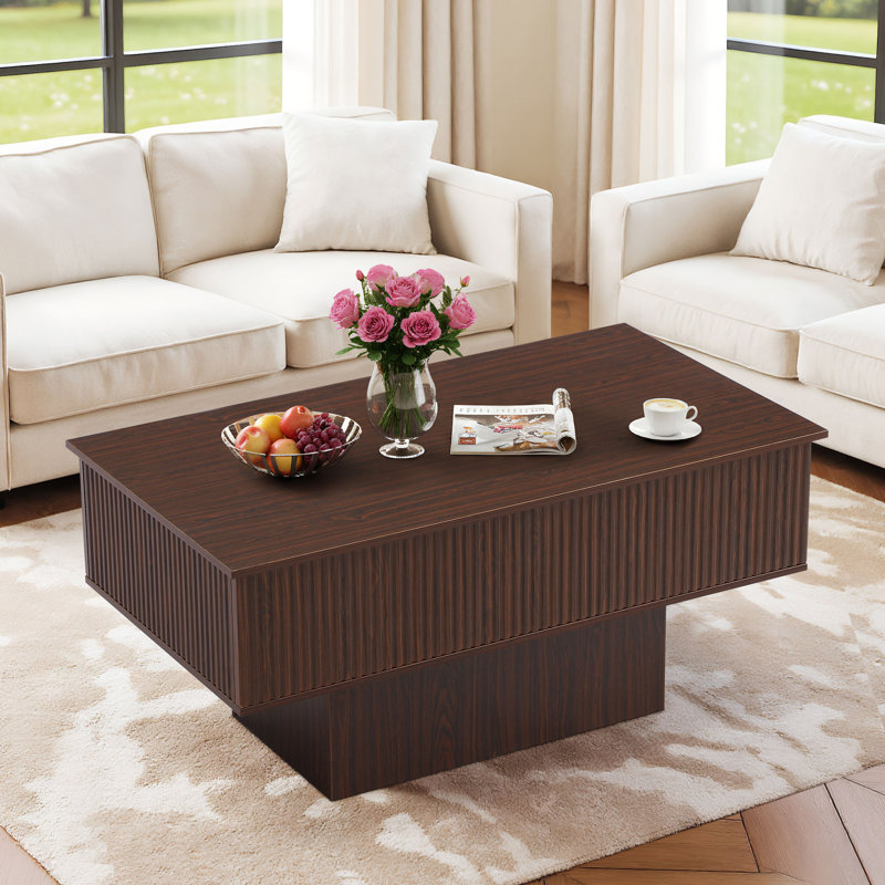 Smart Lift-top Coffee Table With Led Lights And Power Outlets – Modern Rectangular Coffee Table With Hidden Storage, Usb & Type-c Charging Ports, Carb Compliant Mdf, For Living Room