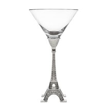 FAWLES Crystal Martini Glasses Set of 4, 9 Ounce V-Shape Straight