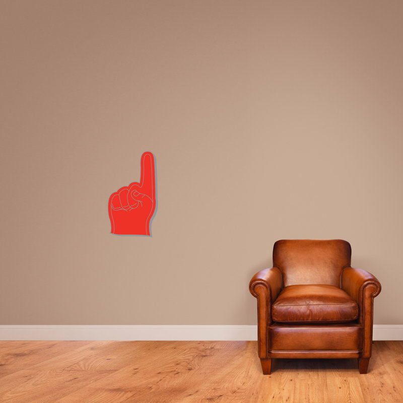 Décalcomanie murale doigts de mousse, H 24 po x l 14 po, Rouge