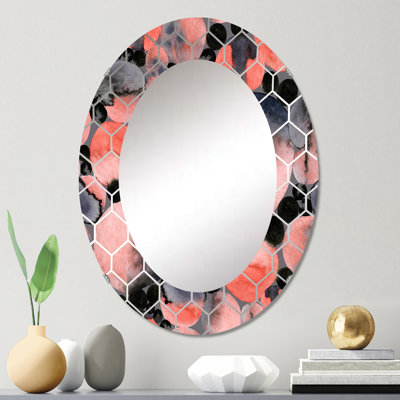 Abstrait géométrique à pois - Miroir mural moderne