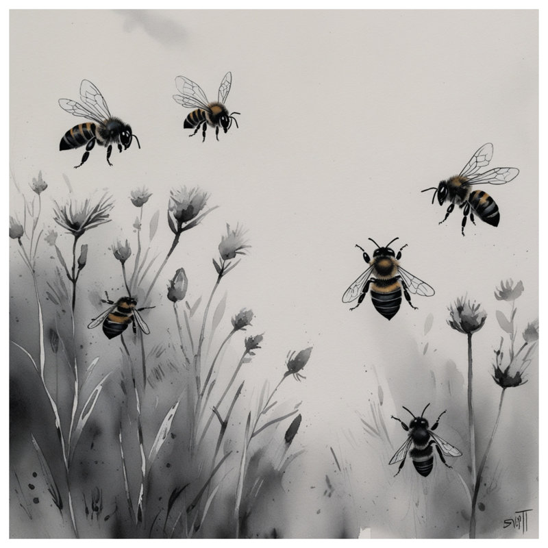 Housses de couette Bees On Wildflowers, Très grand lit