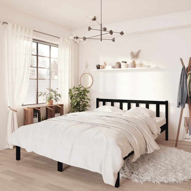Deron Solid Wood Bed, natural, Double (4'6)