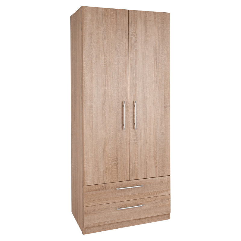 Esher 2 Door Manufactured Wood Wardrobe, Oak