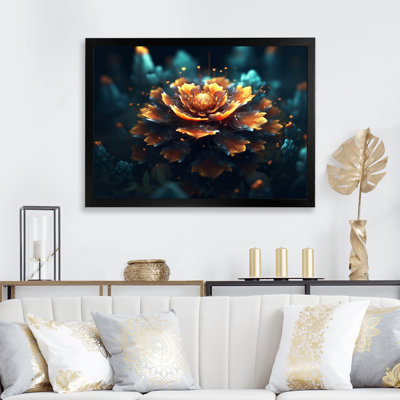 «Orange Sacred Lotus Floral Bloom III», reproduction sur toile