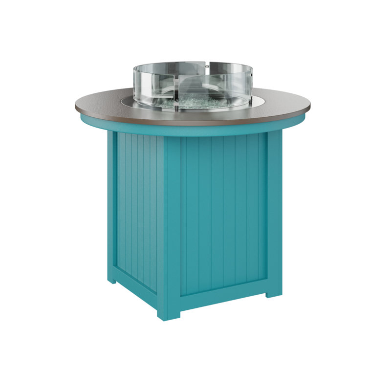 Berlin Gardens Donoma 44″ Round Counter Height Fire Pit Table, 37" H x 44" W x 44" D
