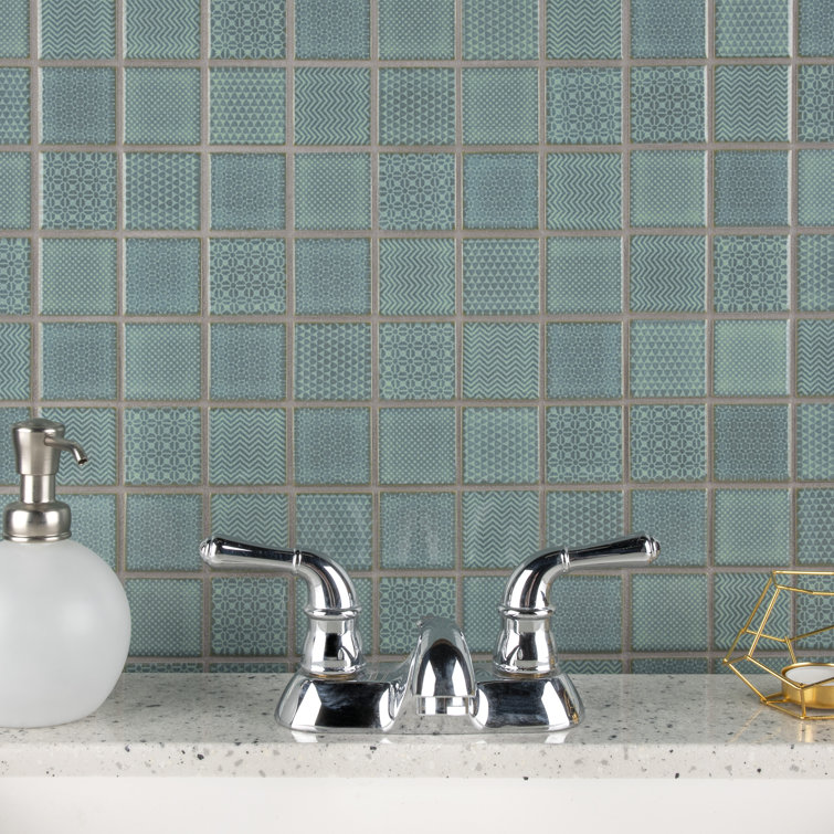 Celadon Emerald 11-5/8 in. x 11-5/8 in. Porcelain Mosaic Floor and Wall Tile