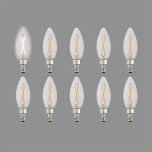 2 Watt (25 Watt Equivalent), B10 LED, Dimmable Light Bulb, Cool White (2700K) E12/Candelabra Base (Set of 10)