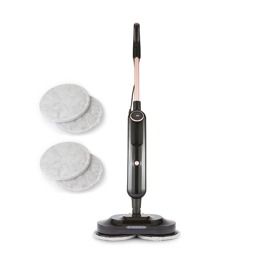 Geepas Digital Steam Mop | Upright Steam Cleaner Floor Mop & Polisher with 2 Pairs Of Rotating Scrubbing Pads | 2 Steam Setting Kills 99.9% of Bacteri