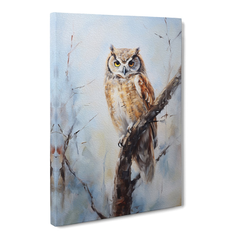 Owl Gestural - Wrapped Canvas, 60cm H x 40cm W x 3cm D