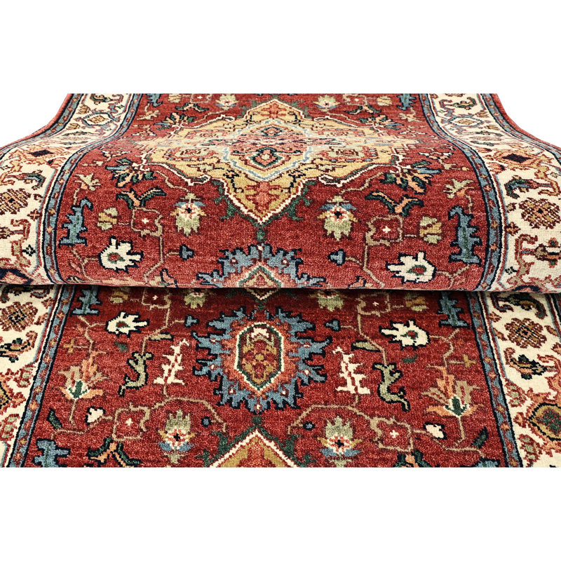 Hand Knotted Wool Oriental Area Rug, Runner 2'6" x 14'