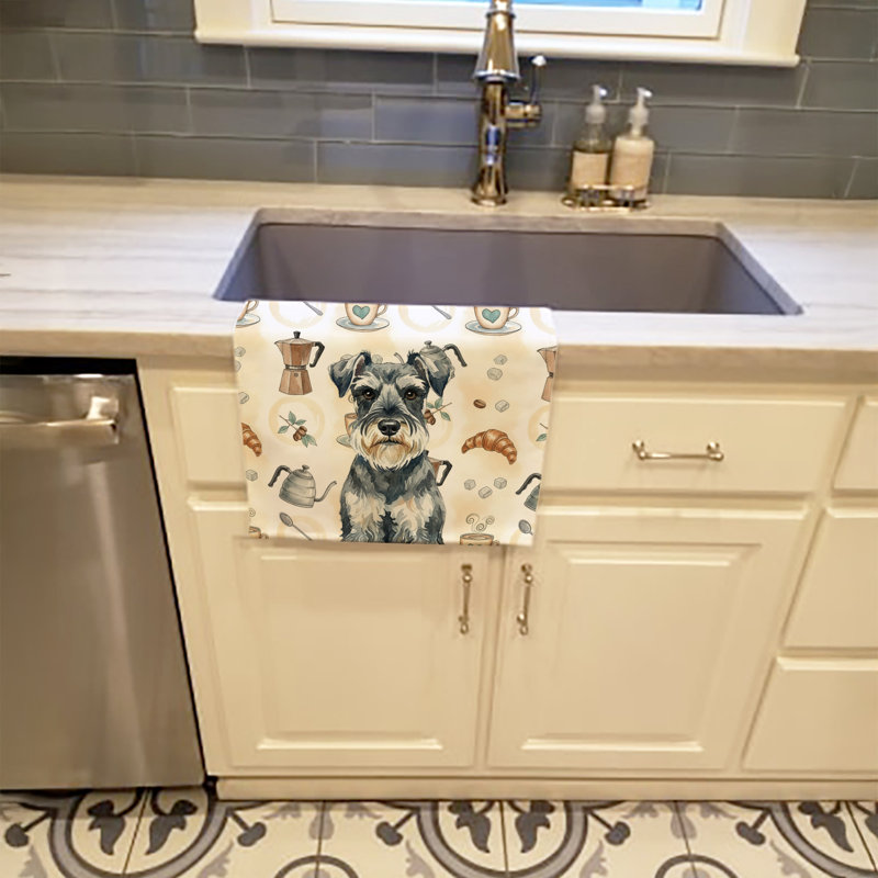 Schnauzer Coffee Bar Kitchen Towel, Schnauzer
