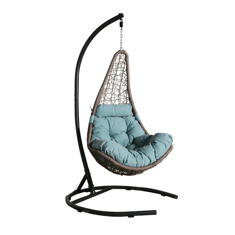 Balancelle avec support et coussin, Bleu