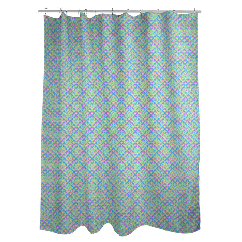 Rideau de douche simple à rayures katelyn elizabeth geometric dégradé, Vert pastel