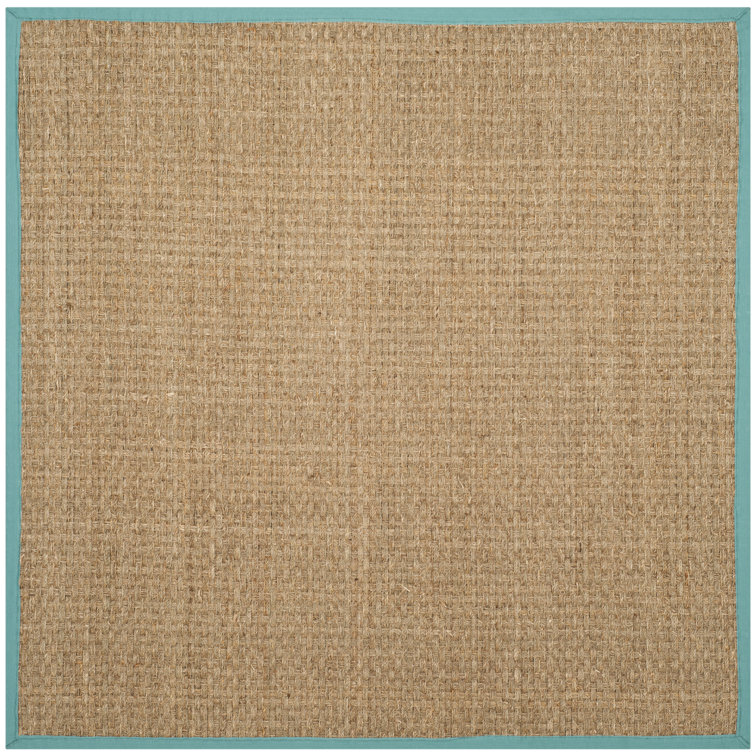 Auckland Bamboo Slat/Seagrass Natural/Teal Area Rug