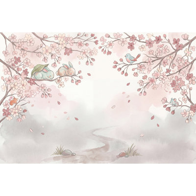 Cherry Blossoms Wallpaper Sakura Removable Watercolor Wall Decor