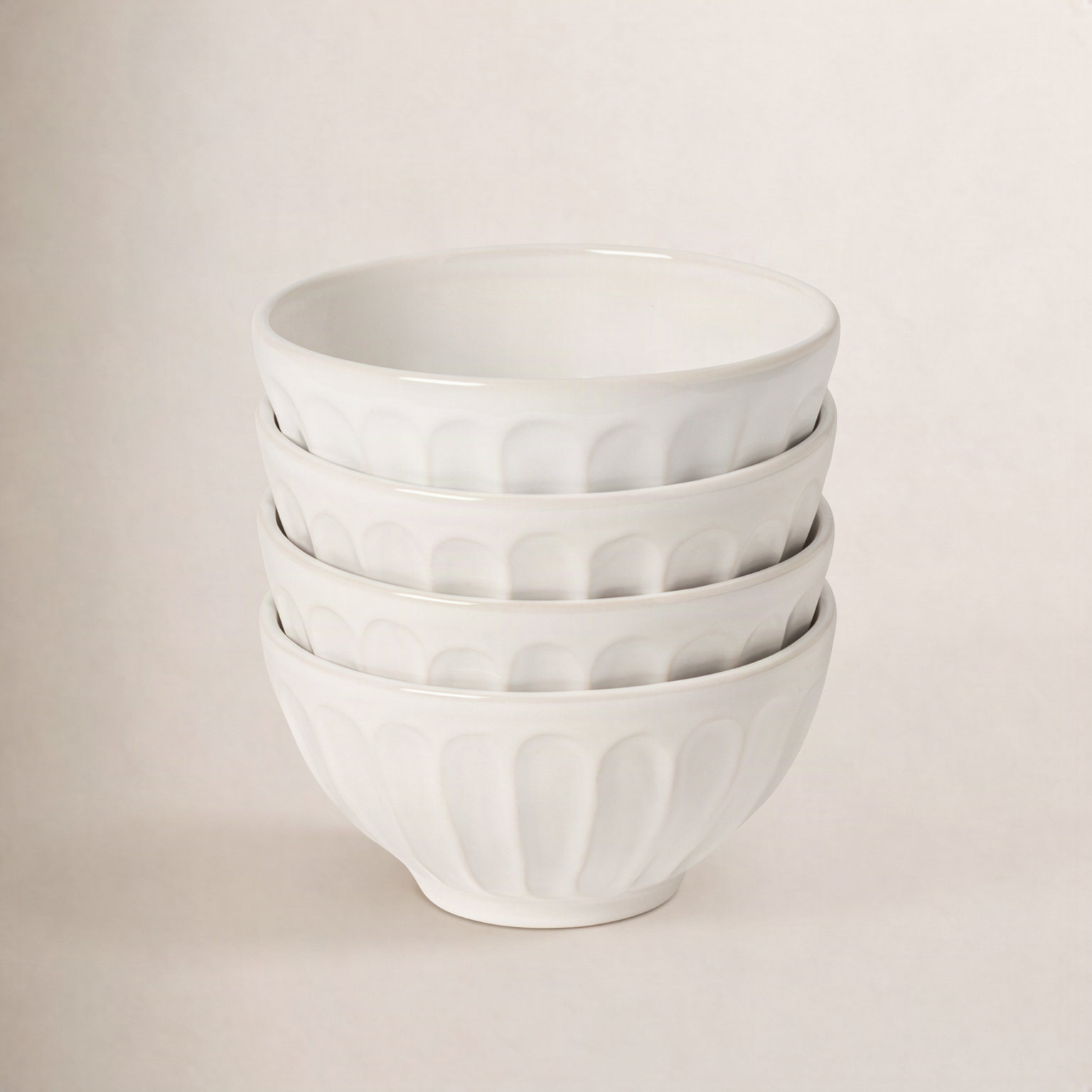 Latte Bowls Stoneware Cereal Bowl, White