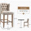 Ensemble de 2 tabourets de bar à hauteur de comptoir HOMcom, beige